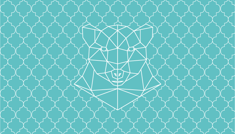 Tapete vinílico de animais desenho geométrico de urso - TenStickers