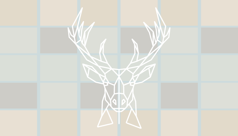 Tapete vinílico estampa de animal veado geométrico - TenStickers