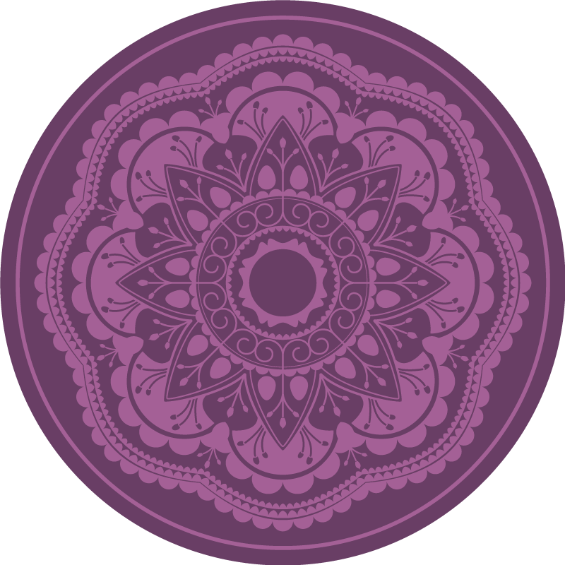 Tapete vinílico de mandala design circular roxo - TenStickers