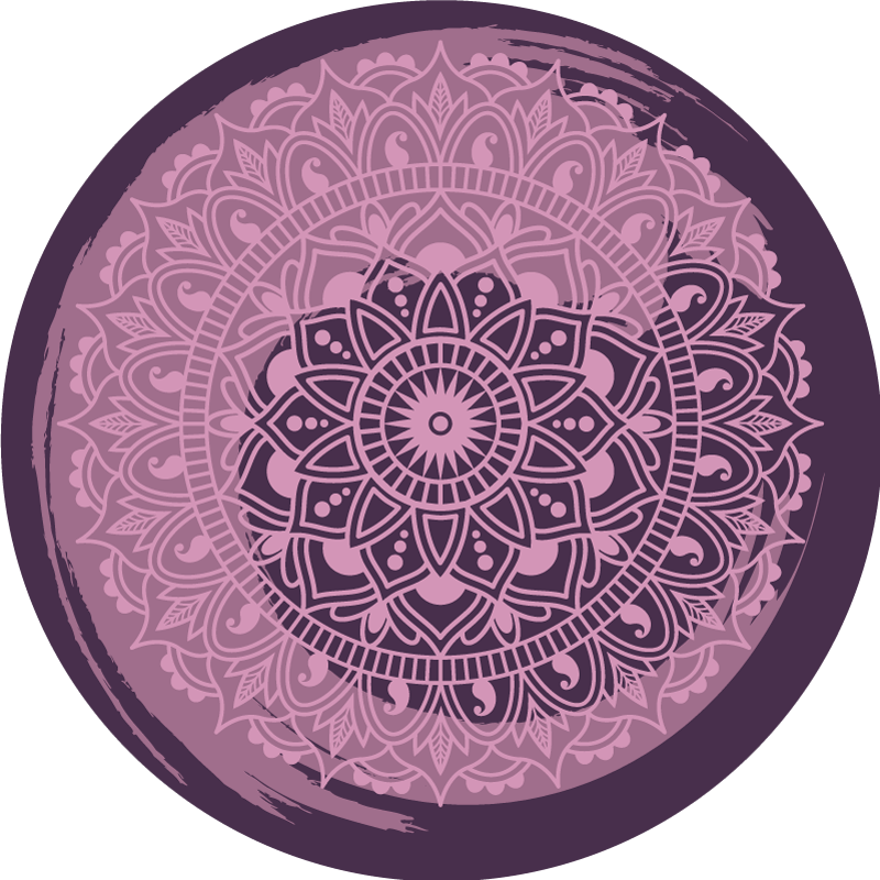 Tapete vinílico de mandala motivo rosa elaborado - TenStickers