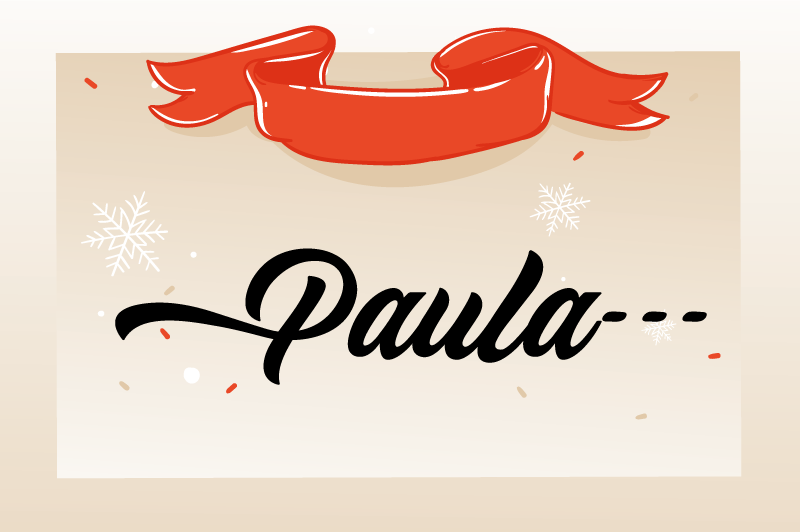 Tapete vinílico do Natal nome personalizado com design bege - TenStickers