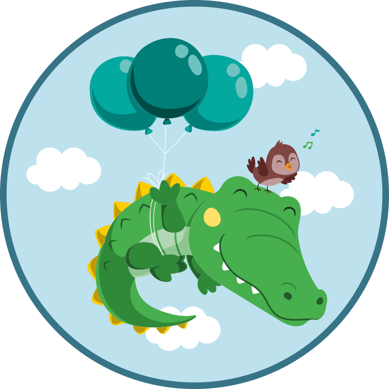 Tapete vinílico para bebés feliz aventura do crocodilo - TenStickers