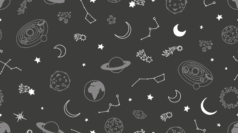 Tapete vinílico estrelas elementos celestes cinzentos - TenStickers