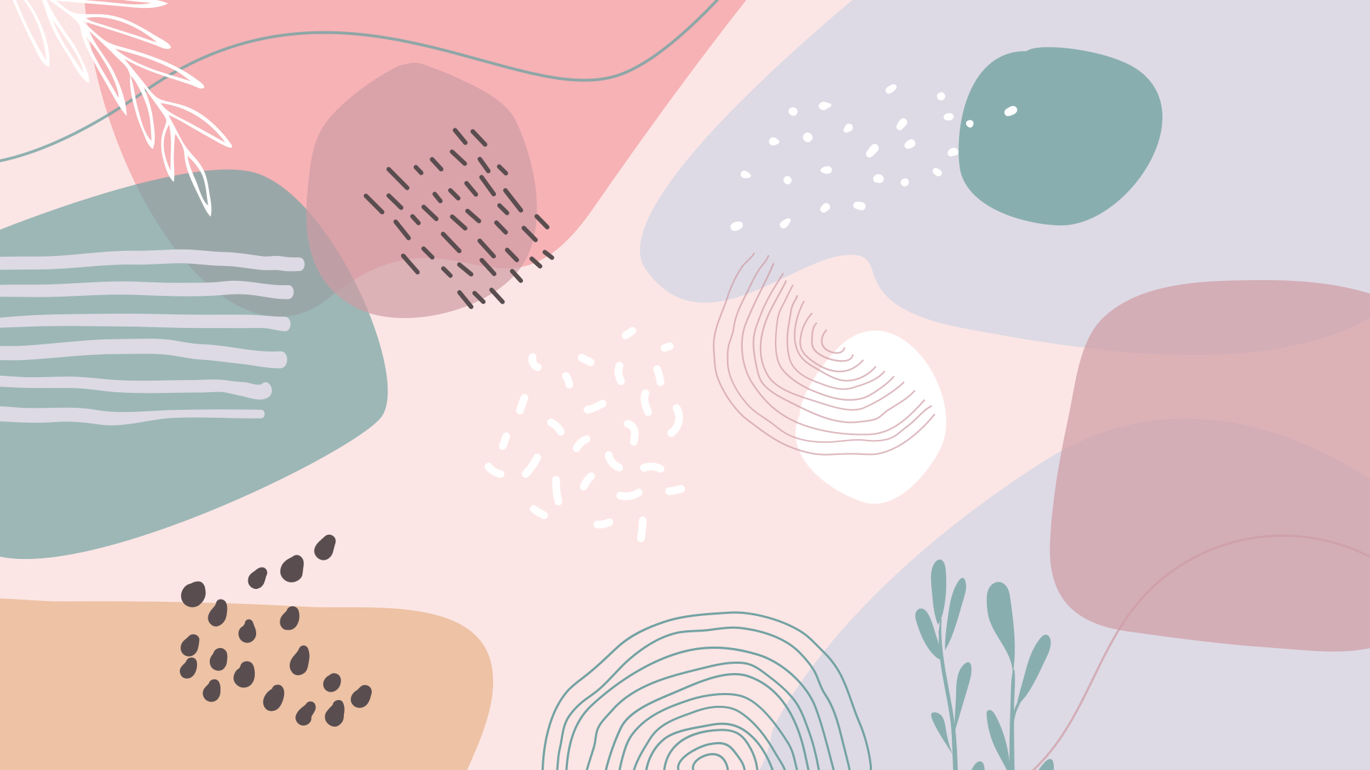 Tapete vinílico moderno formas suaves abstratas - TenStickers