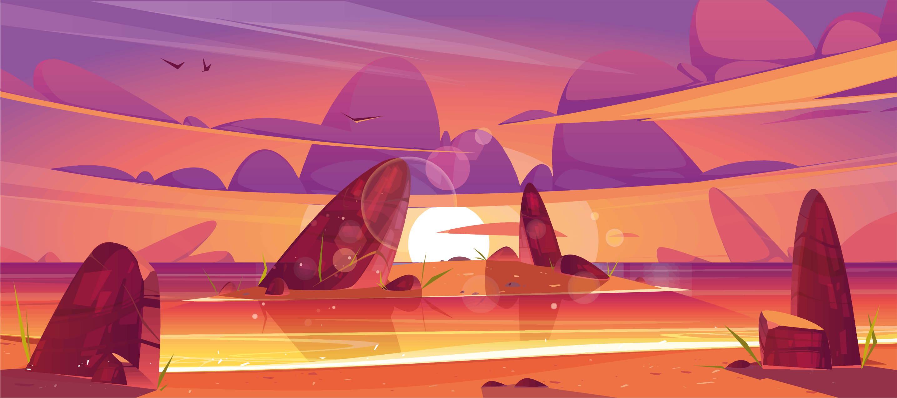 Tapete vinílico natureza vistas do pôr do sol do deserto - TenStickers