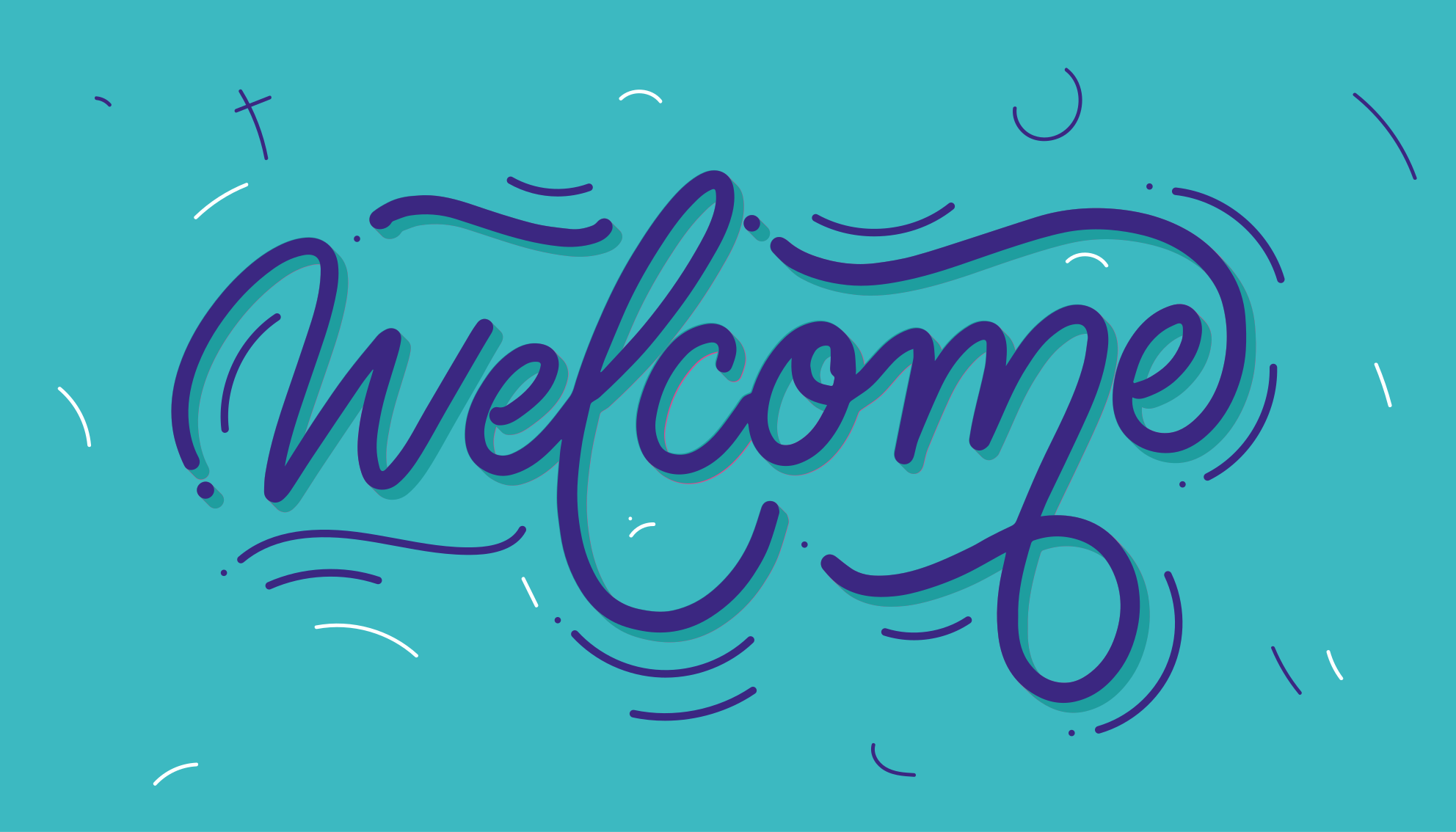 Tapete vinílico hall de entrada bem-vindo design azul - TenStickers