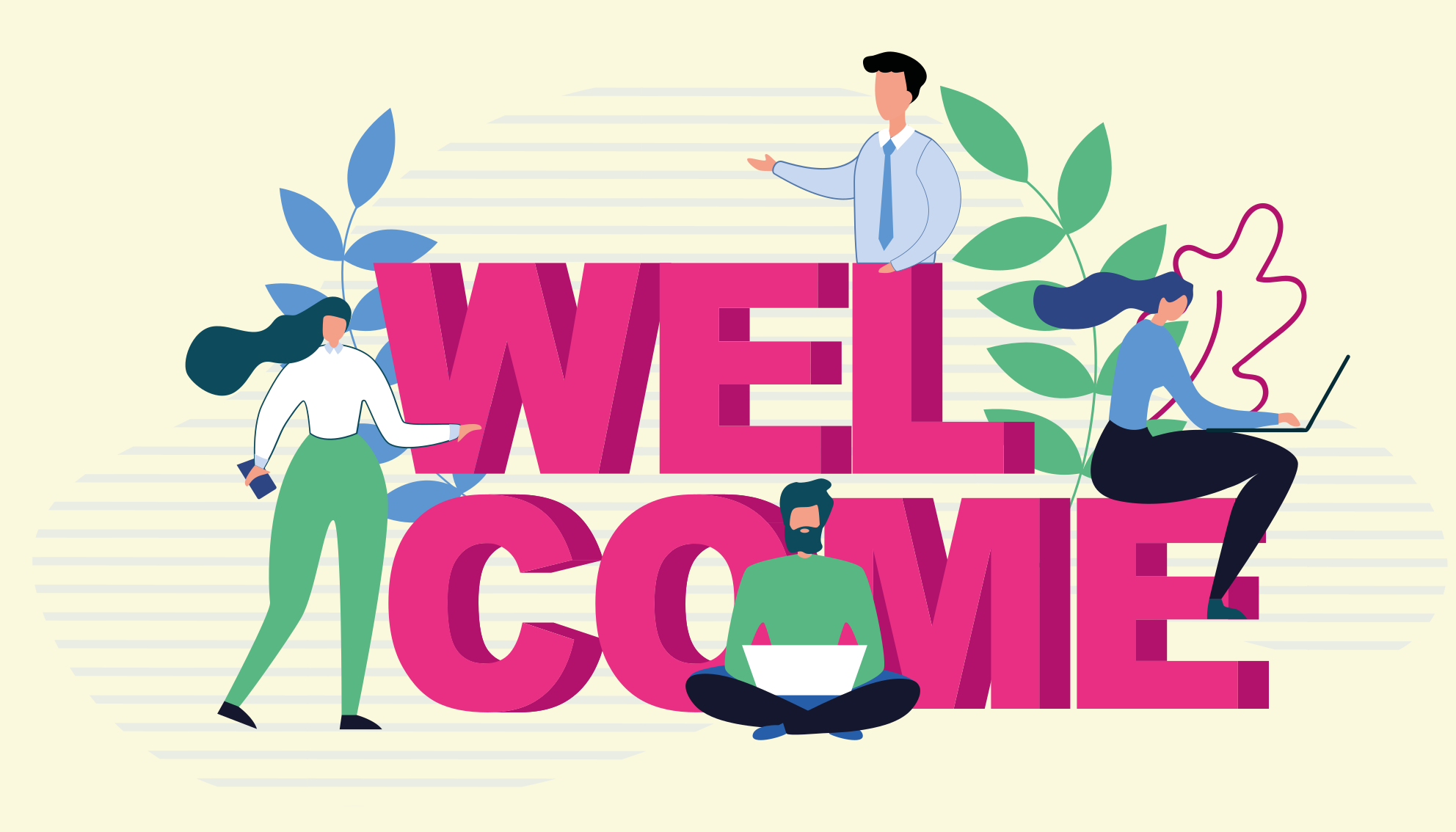 Tapete vinílico para escritório boas-vindas profissionais - TenStickers