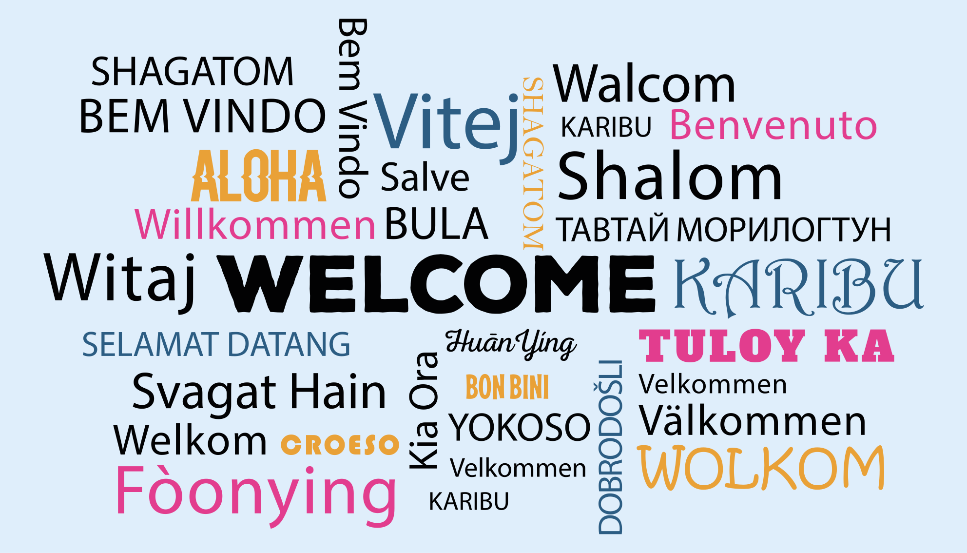 Boas-vindas em diferentes idiomas azulejos do hall - TenStickers