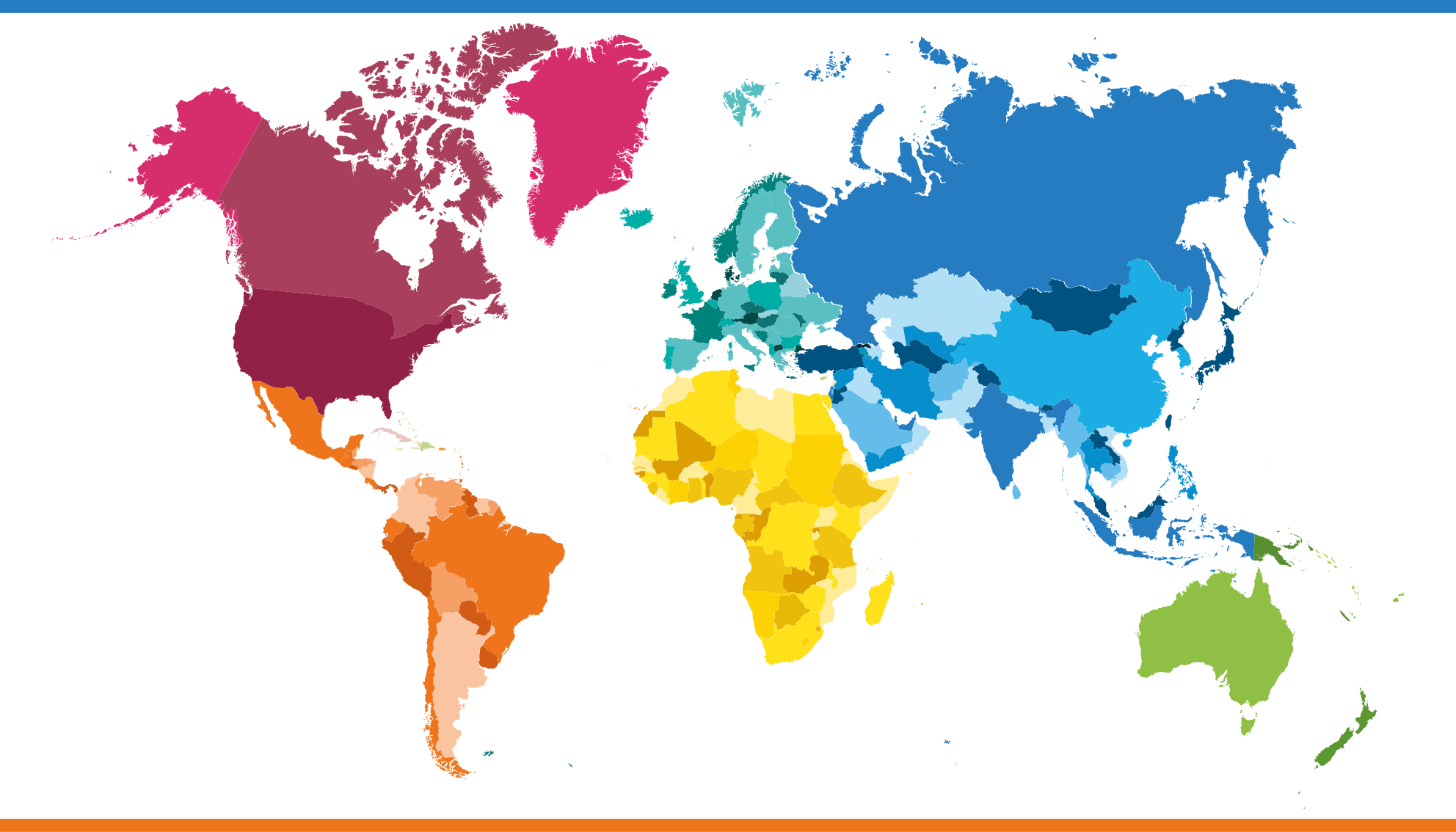 Tapete vinílico de mapa mundial cores do globo terrestre - TenStickers