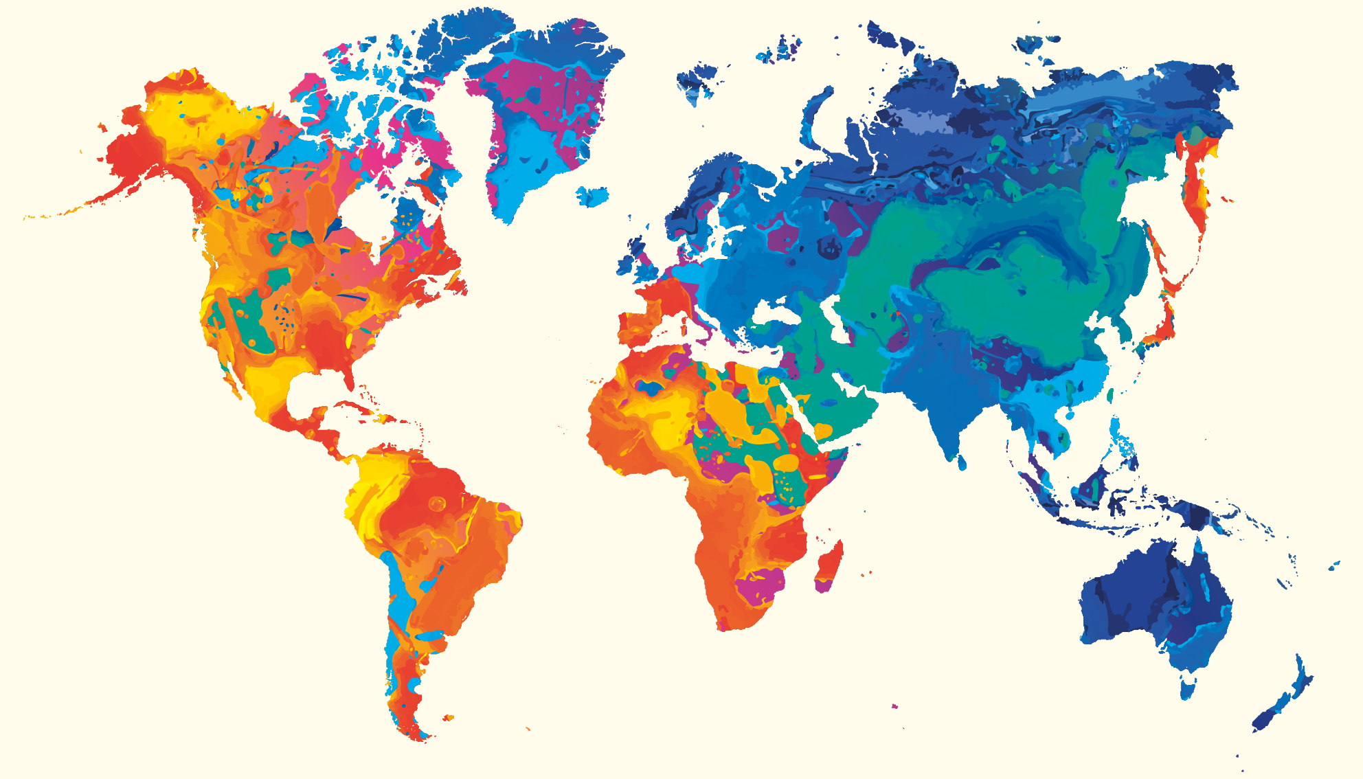 Tapete vinílico de mapa mundial atlas global vivid - TenStickers