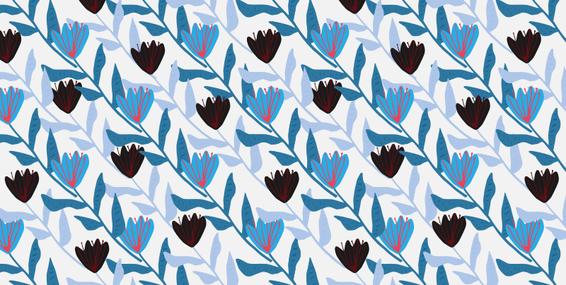 Tapete vinílico flores e plantas arranjo de folhas botânicas - TenStickers