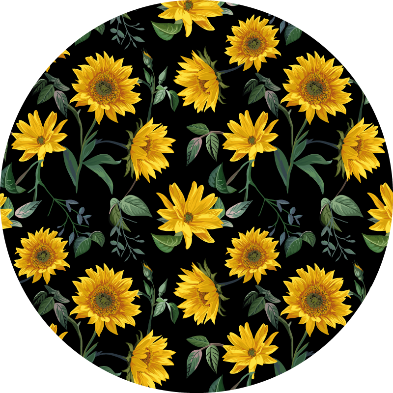 Tapete vinílico flores e plantas motivo floral de girassol - TenStickers