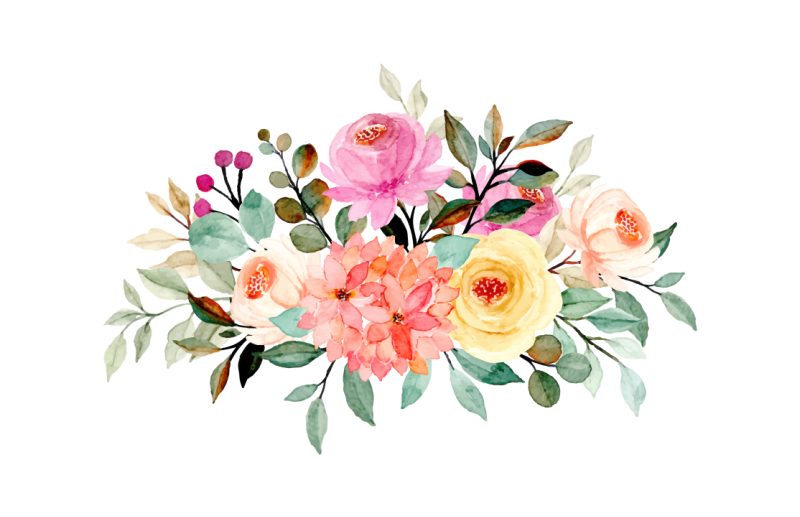 Flores desenhadas com tinta tapete floral - TenStickers