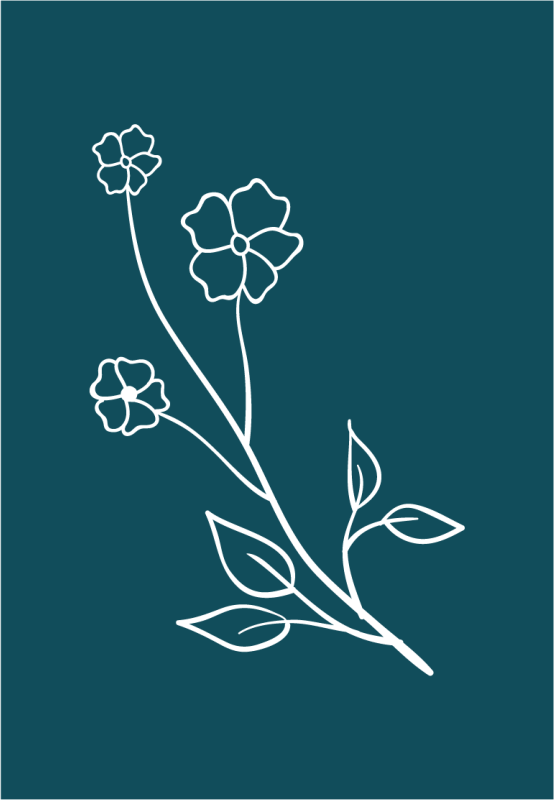 Tapete vinílico flores e plantas haste floral expressiva - TenStickers