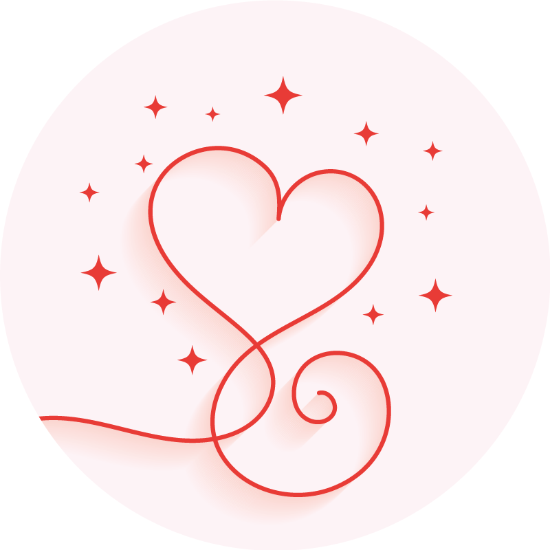 Tapete vinílico quarto padrão de redemoinho de coração - TenStickers