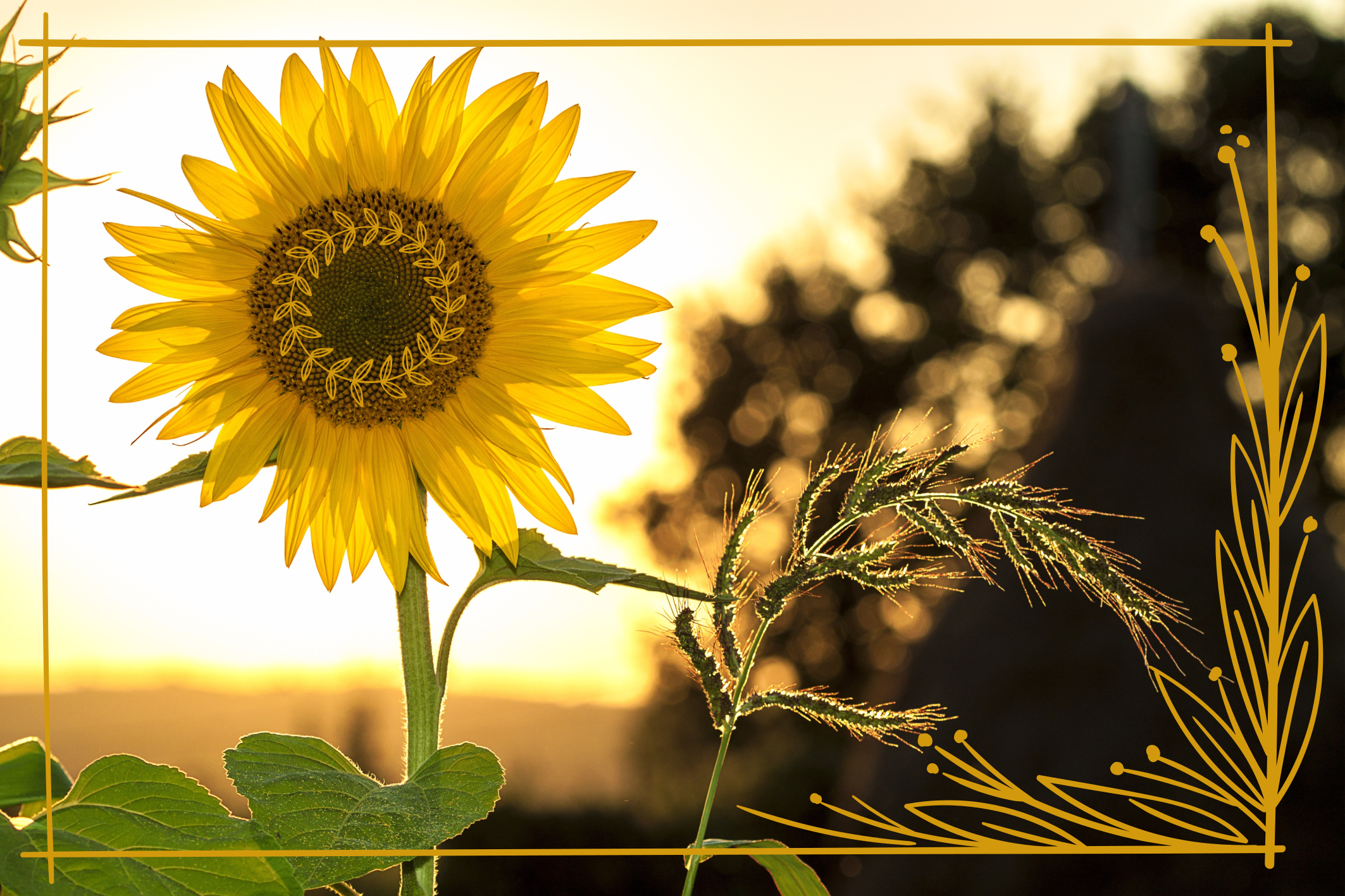 Tapete vinílico flores e plantas flor de girassol - TenStickers