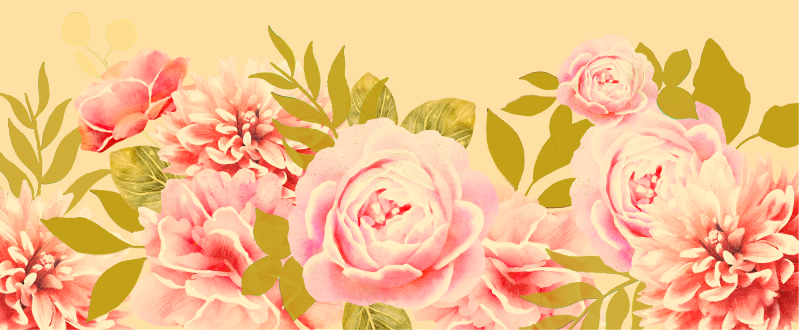 Tapete vinílico flores e plantas elegância floral em flores - TenStickers