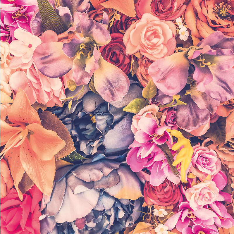 Tapete floral de flores coloridas - TenStickers