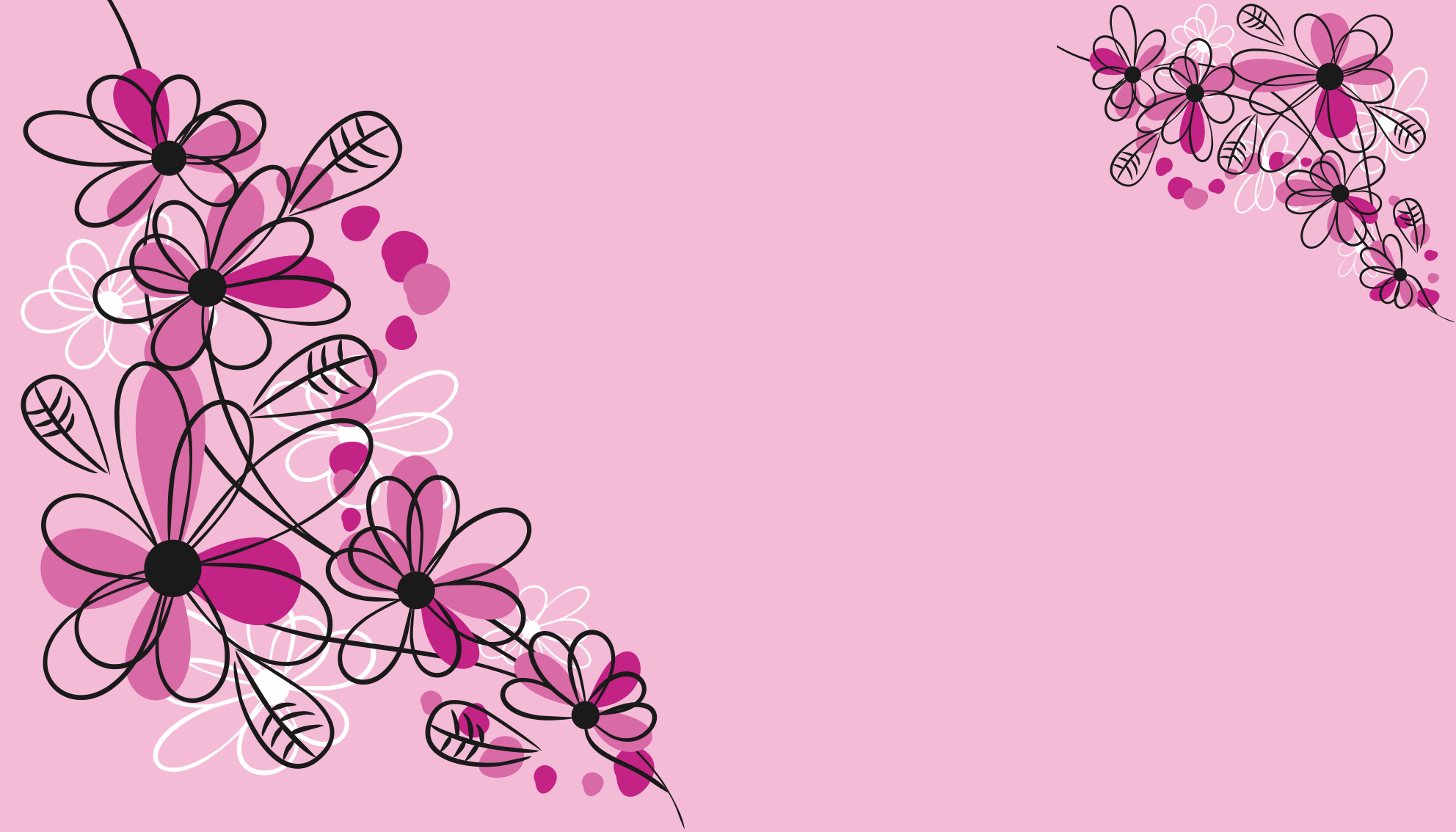 Tapete vinílico flores e plantas pingente floral rosa - TenStickers