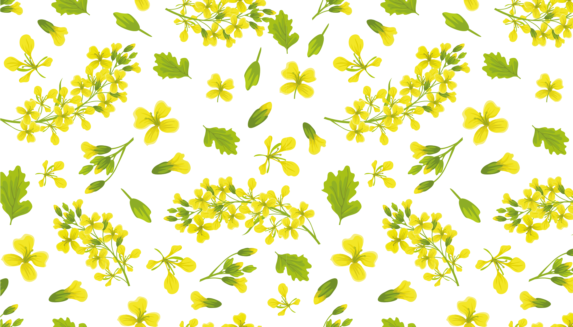 Tapete floral com padrão de flores amarelas - TenStickers