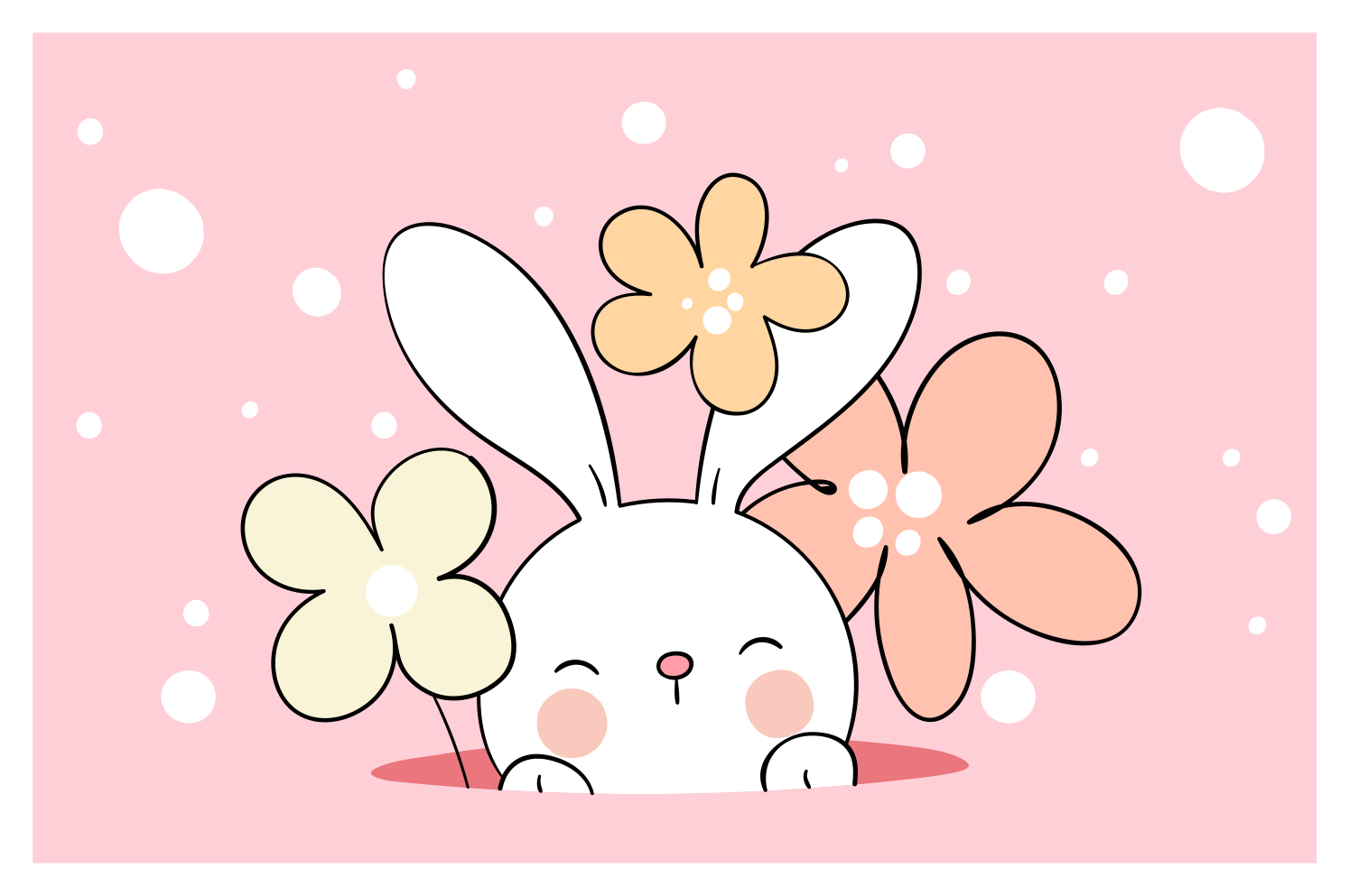 Tapete vinílico infantis ilustração de coelhinho - TenStickers