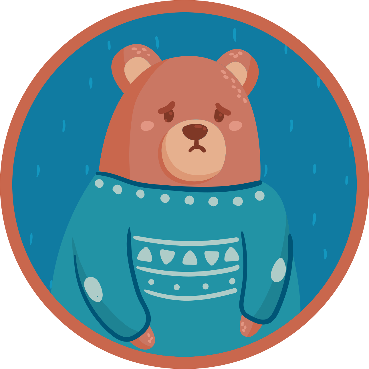Tapete vinílico para bebés suéter de urso triste - TenStickers