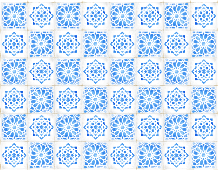 Piso de casa de banhoem mosaico elegante azul - TenStickers