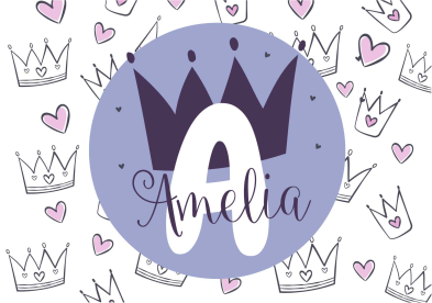 Tapete em vinil infantil impressão de coroa personalizada - TenStickers