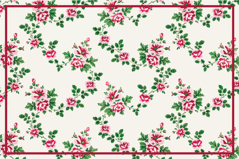 Tapete floral botânico floral estilo vintage - TenStickers