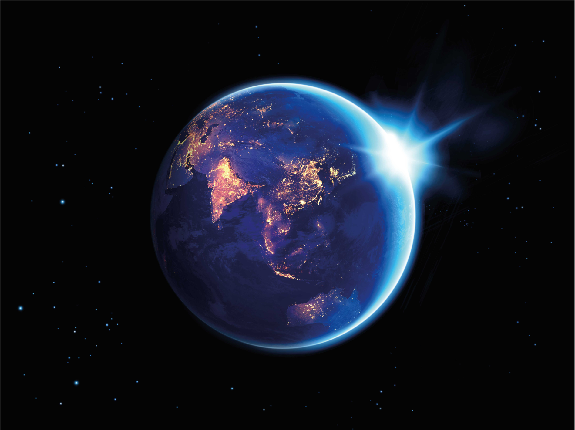 Tapete vinílico de mapa mundial vista do planeta terra - TenStickers