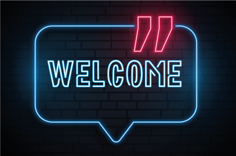 Tapete vinílico hall de entrada letreiro azul neon - TenStickers