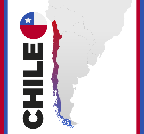 Tapete vinílico de mapa mundial cartografia do Chile - TenStickers