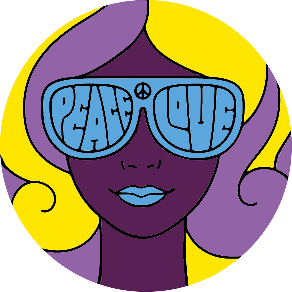 Tapete vinílico juvenil ícone de paz e amor - TenStickers