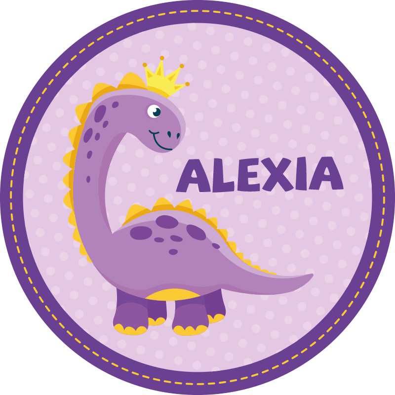 Tapete personalizado princesa dinossauro circular - TenStickers