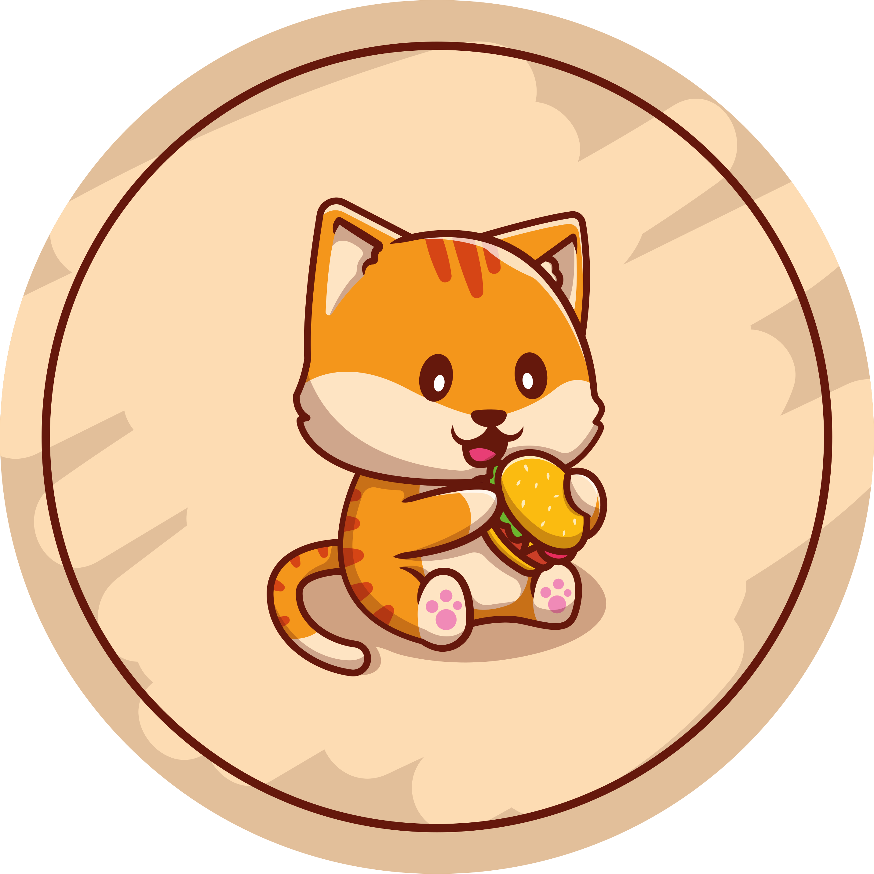 Tapete vinílico infantis gatinho com sanduíche - TenStickers