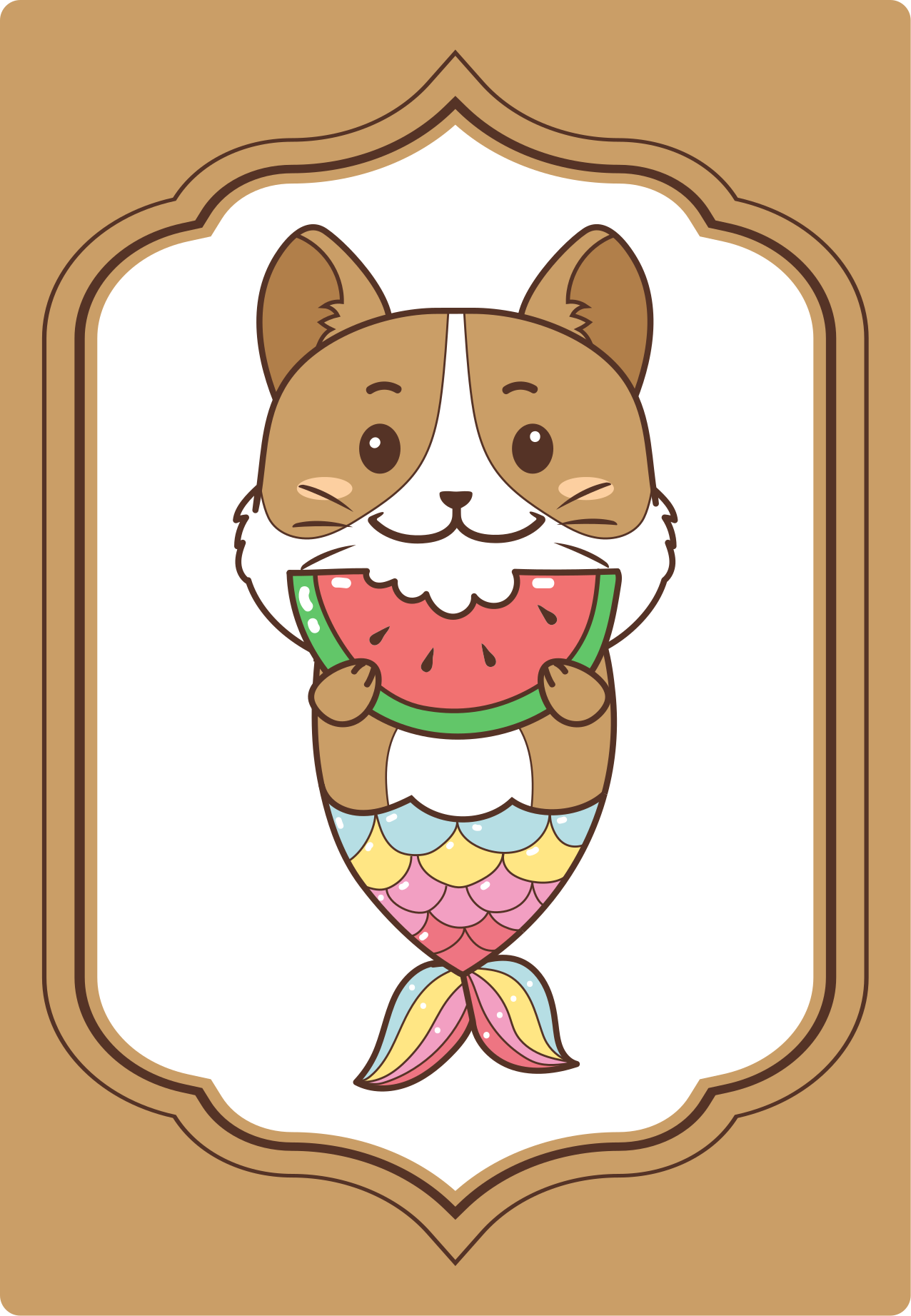 Tapete vinílico de animais personagem sereia fofa - TenStickers