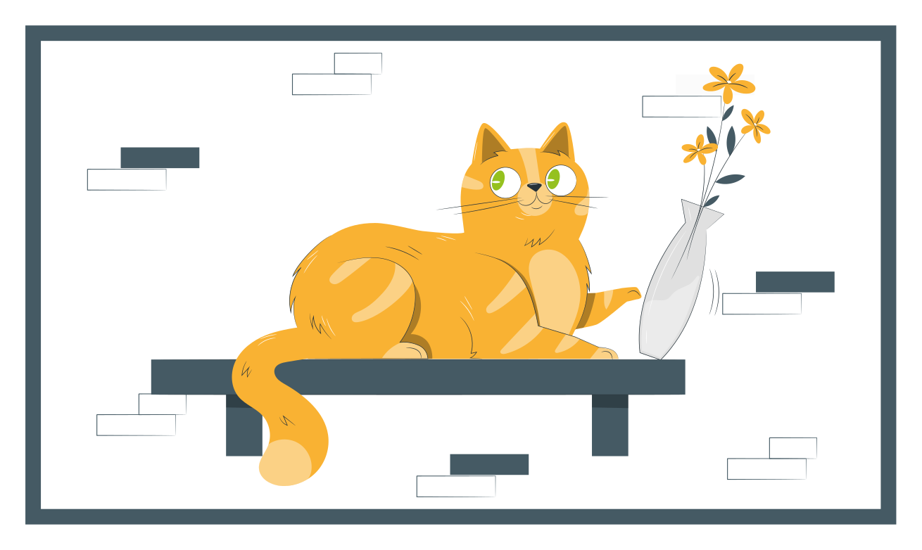 Tapete em vinil infantil cena de gato brincalhão - TenStickers