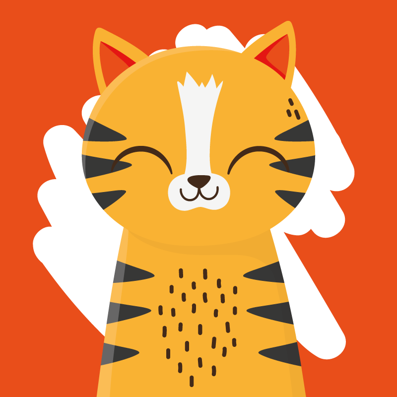 Tapete vinílico para bebés design de tigre feliz - TenStickers