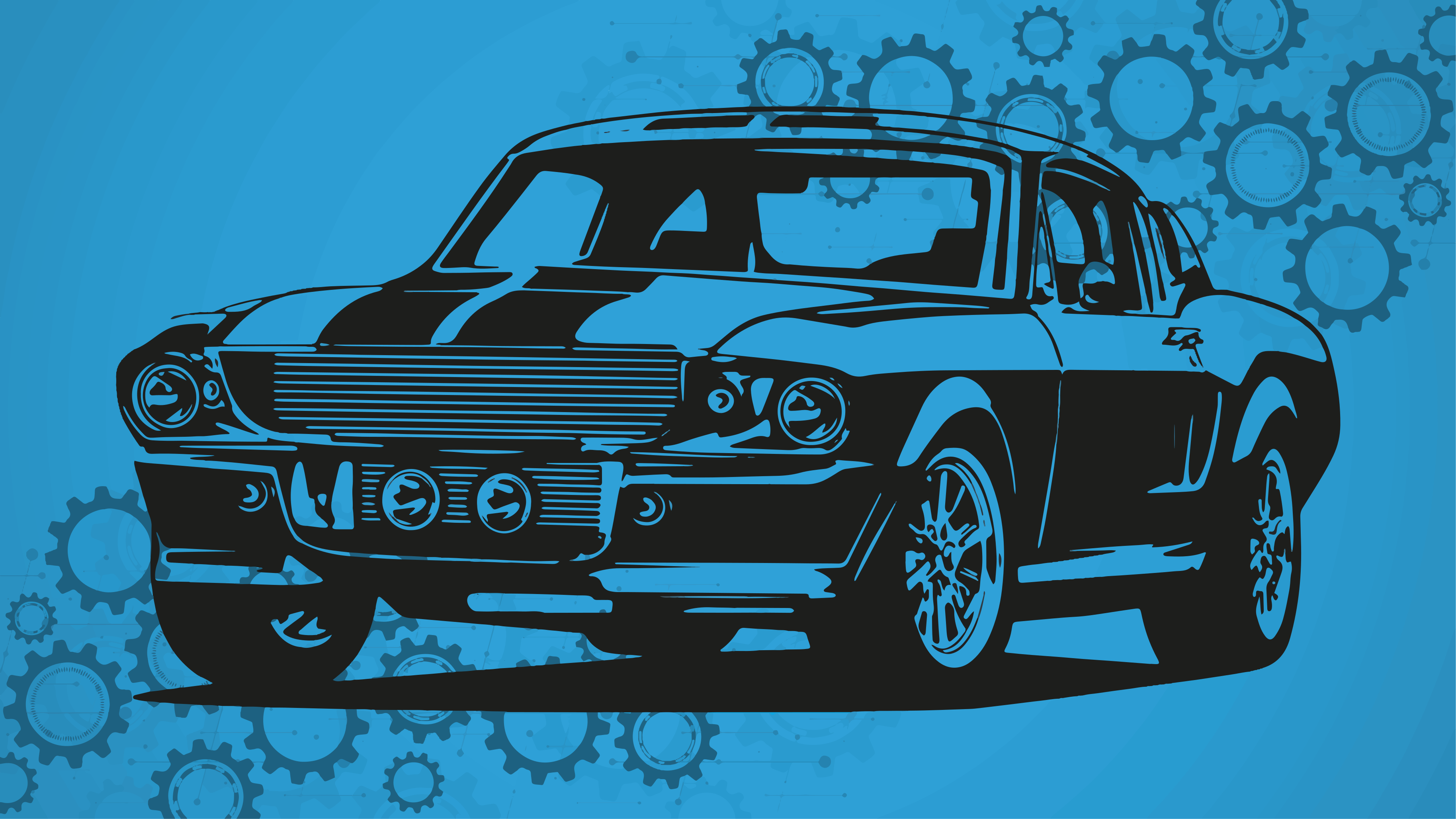 Tapete de sala de estar de muscle car lendário - TenStickers