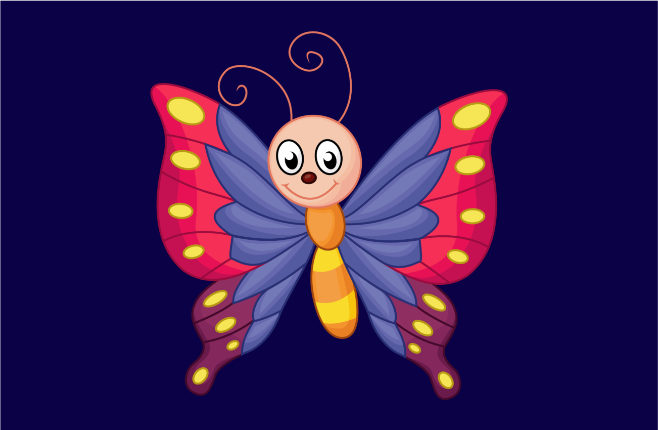 Tapete vinílico infantis borboleta feliz voando - TenStickers