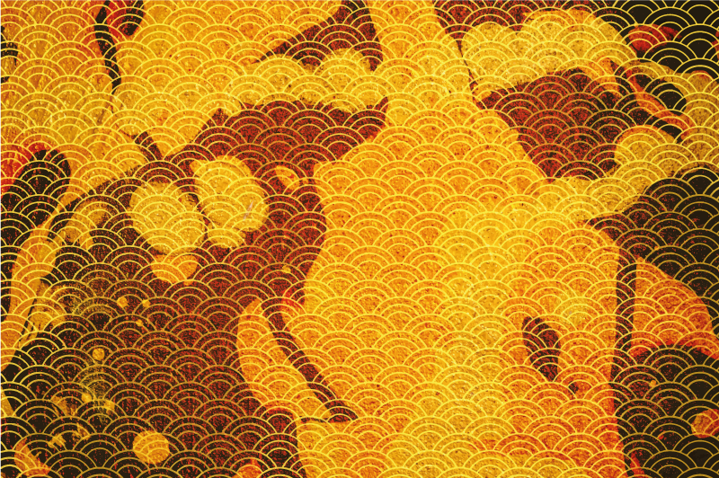 Tapete vinílico etnicas seigaiha japonesa - TenStickers