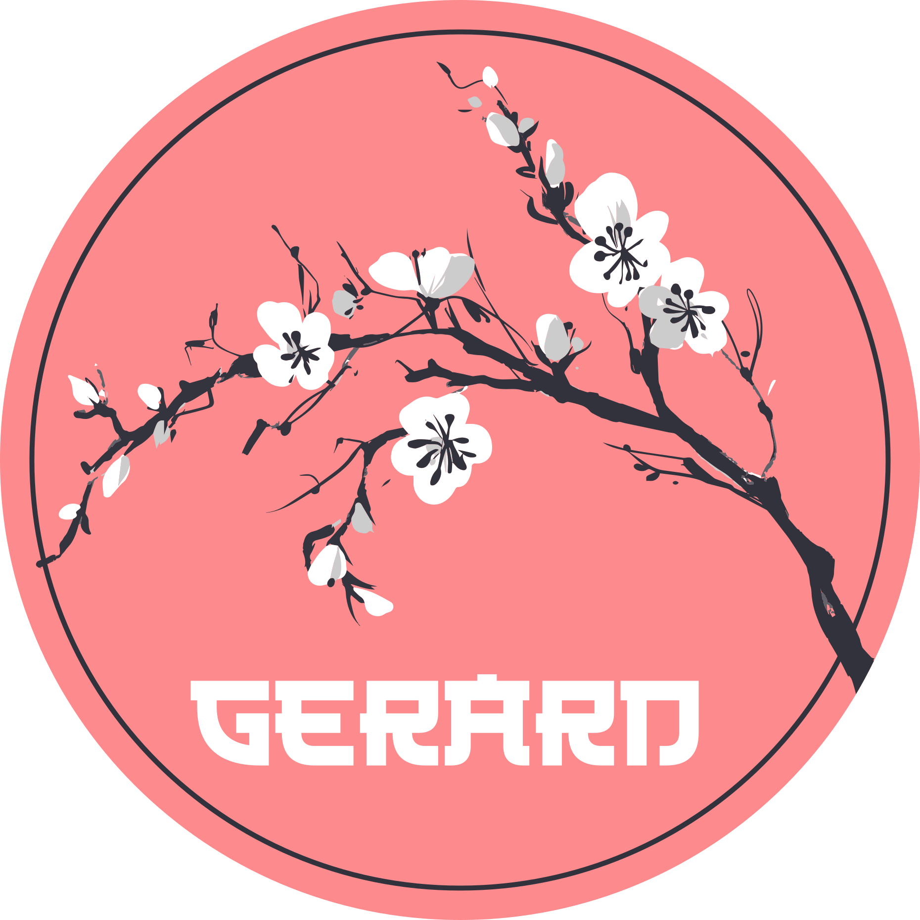 Flores japonesas sakura com tapete personalizado com nome - TenStickers