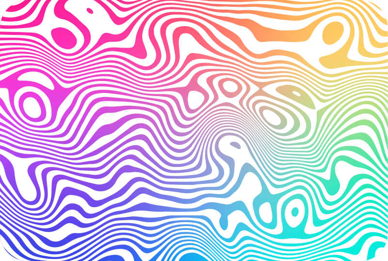 Tapete vinílico às risca elementos de ondas animadas - TenStickers