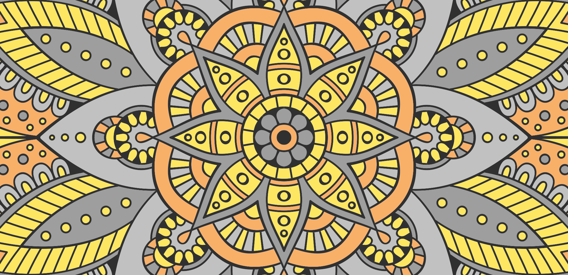 Tapete vinílico de mandala padrão mandala elegante - TenStickers
