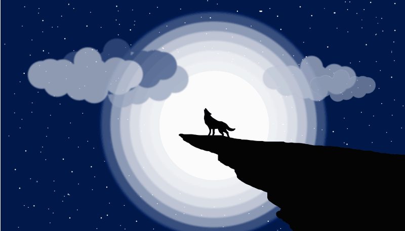 Tapete vinílico juvenil uivo da lua crescente - TenStickers