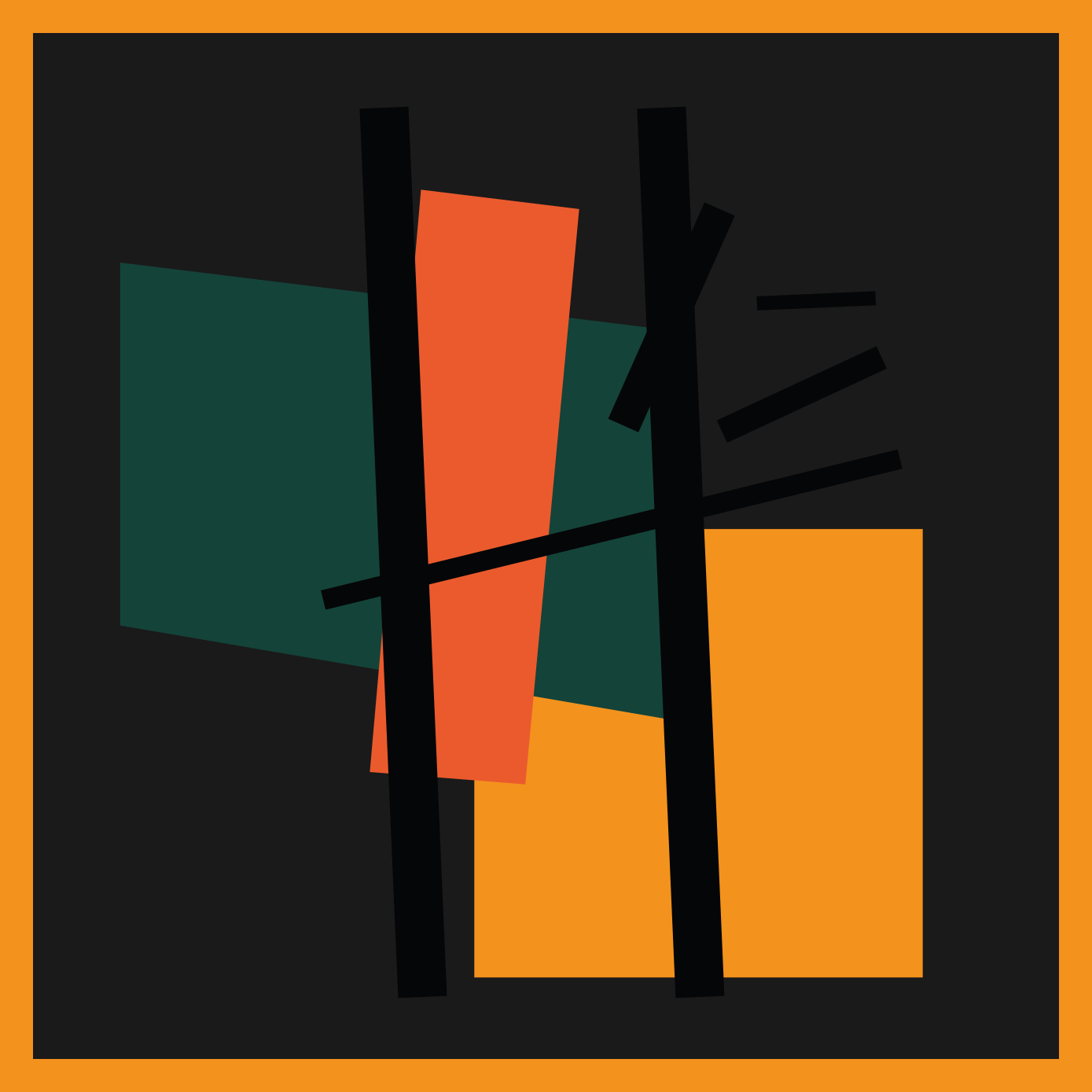 Tapete vinílico moderno segmentos de cores abstratas - TenStickers