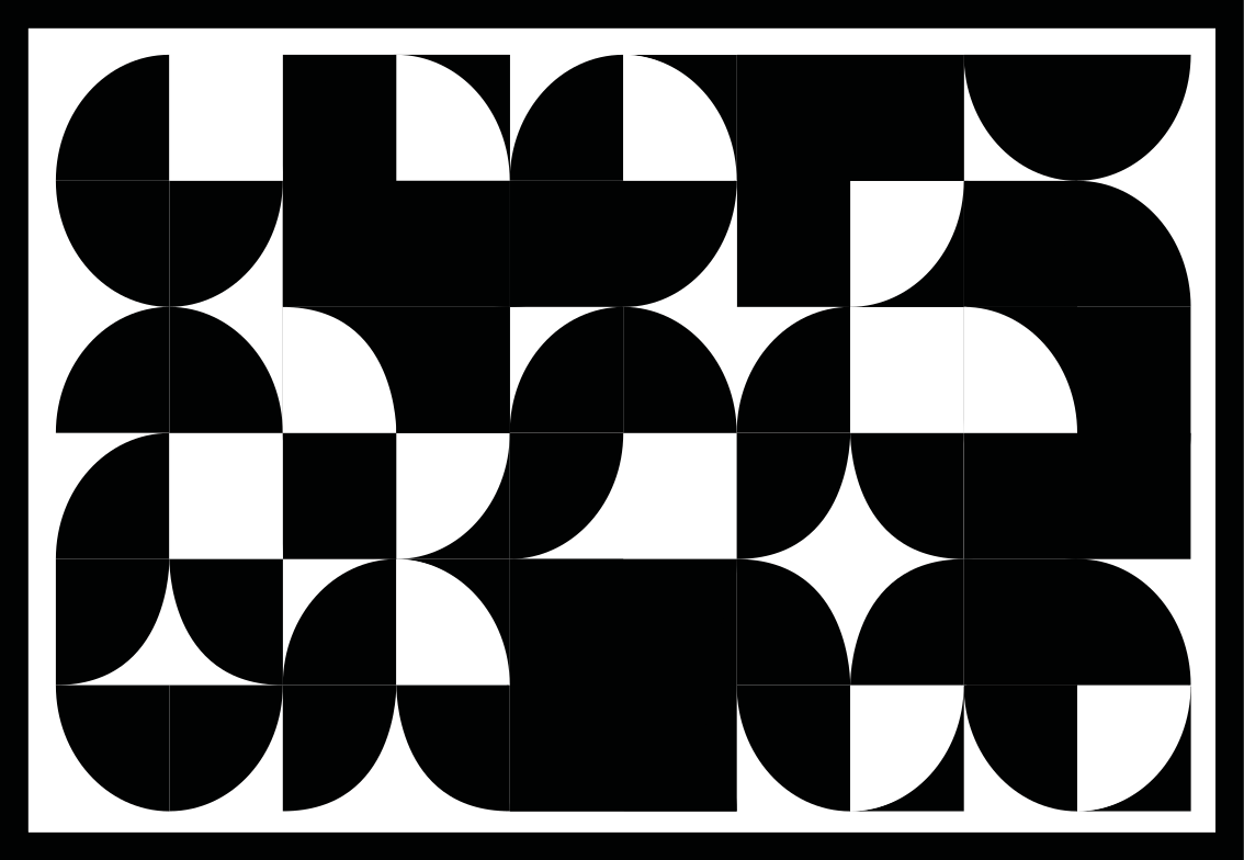 Tapete vinílico geométricas formas pretas curvas - TenStickers