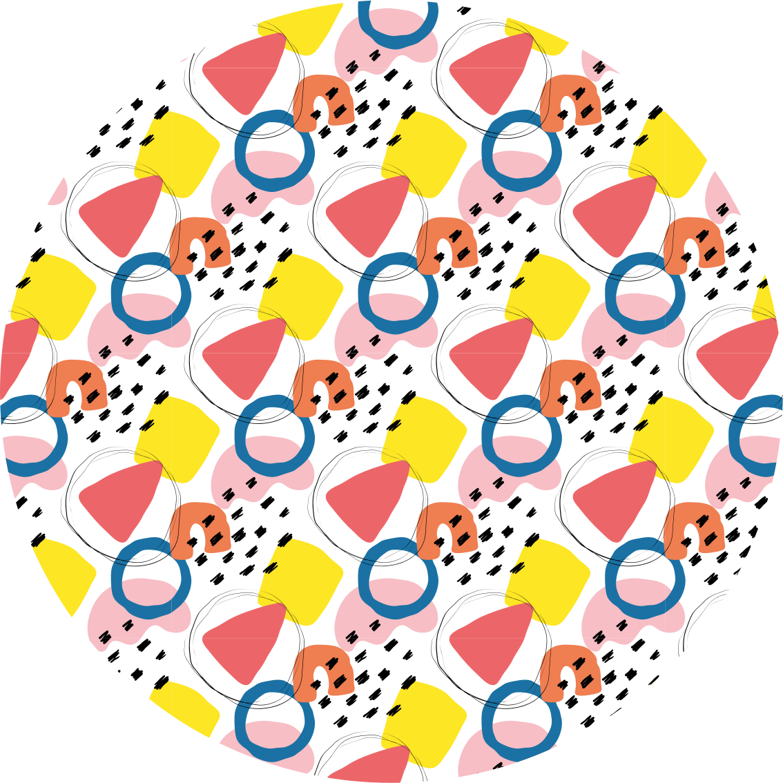 Tapete vinílico minimalista arranjos de formas vibrantes - TenStickers