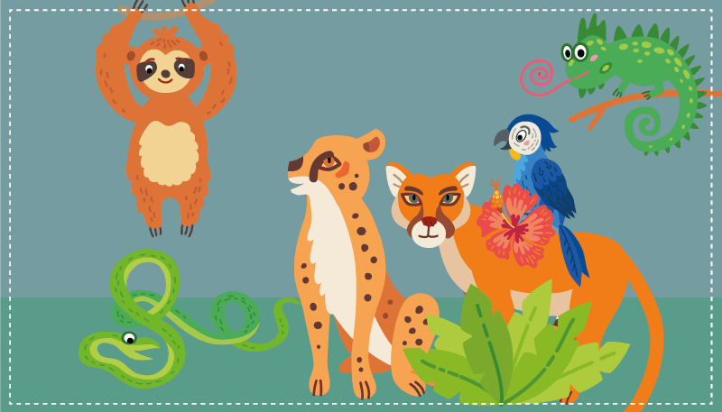 Tapete vinílico de animais parque de animais da selva - TenStickers