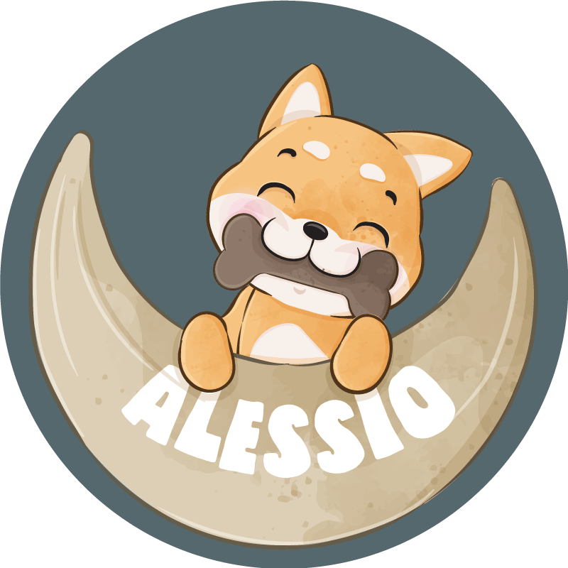 Animal fofo cãozinho pug tapete personalizado - TenStickers